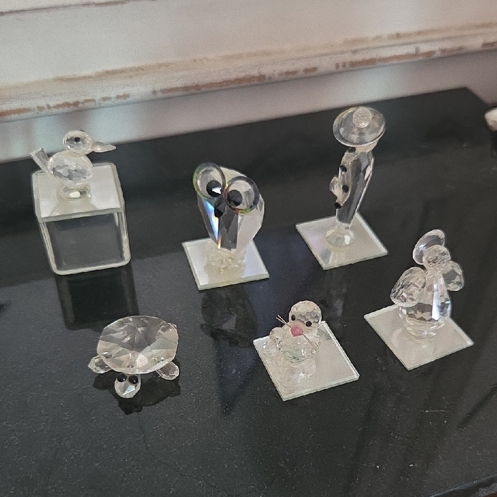 Vintage Crystal Animal Figurine Set